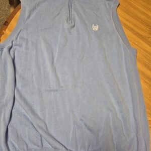 Chaps Ralf Lauren Ligh Blue Vest Quarter Zip